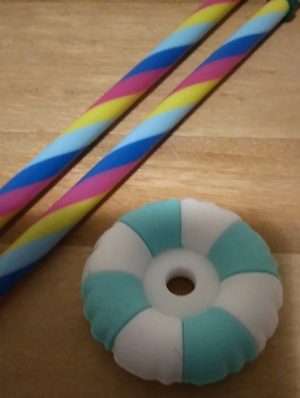 Starbucks Multi-Color Spiral Reusable Straws with Aqua & White Raft topper